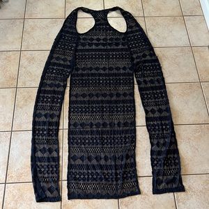 UO Out From Under Navy Lace Sleeveless Duster Coverup,‎ Sz SP